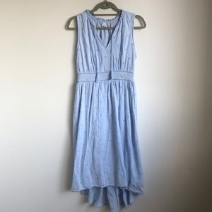Blue Eyelet Midi Dress